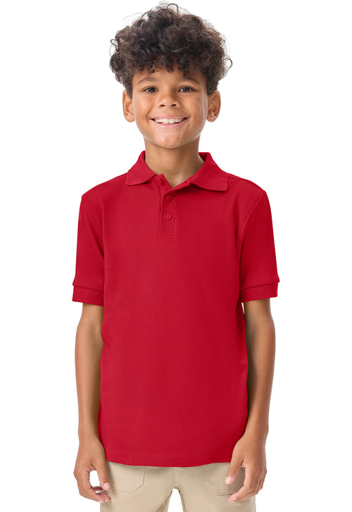 Adult Classroom Short Sleeve Interlock Red Polo with HCC monogram